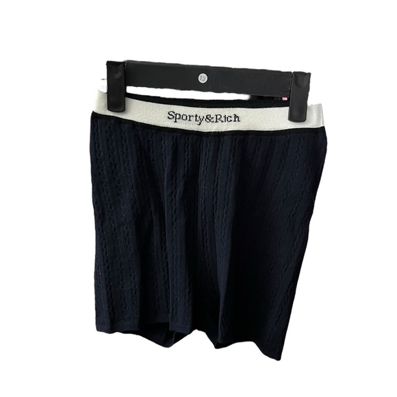Sporty & Rich Serfi Logo Cable Knit Bike Shorts - Picture 3 of 6